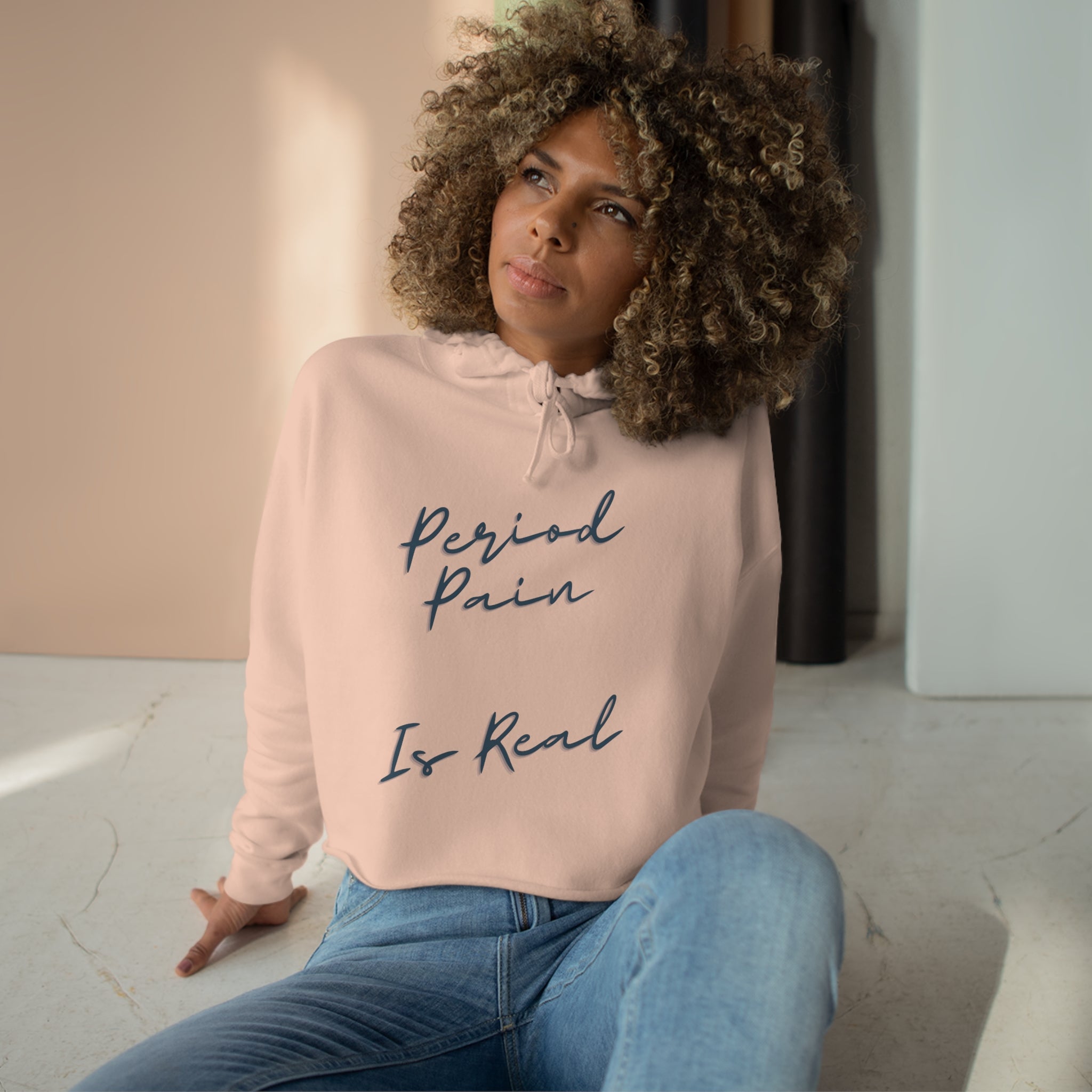 Period pain is real crop hoodie - The Period Pain Co - Hoodie - XS
